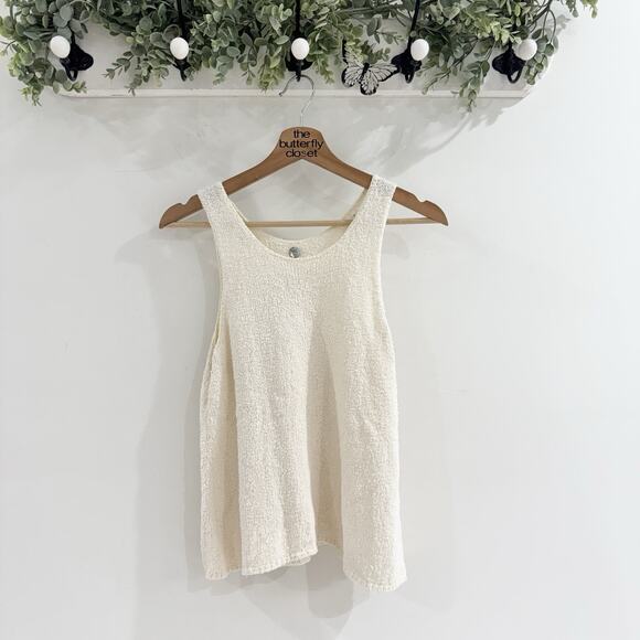 Margaret O’Leary Cream Knit Tank XS Boho Neutral LB - Picture 1 of 3